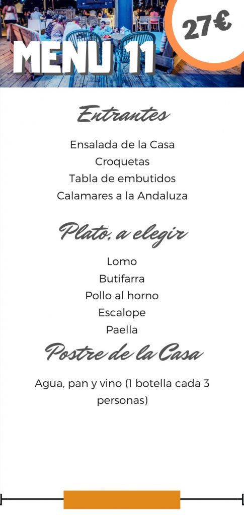 Menú para despedidas de soltero