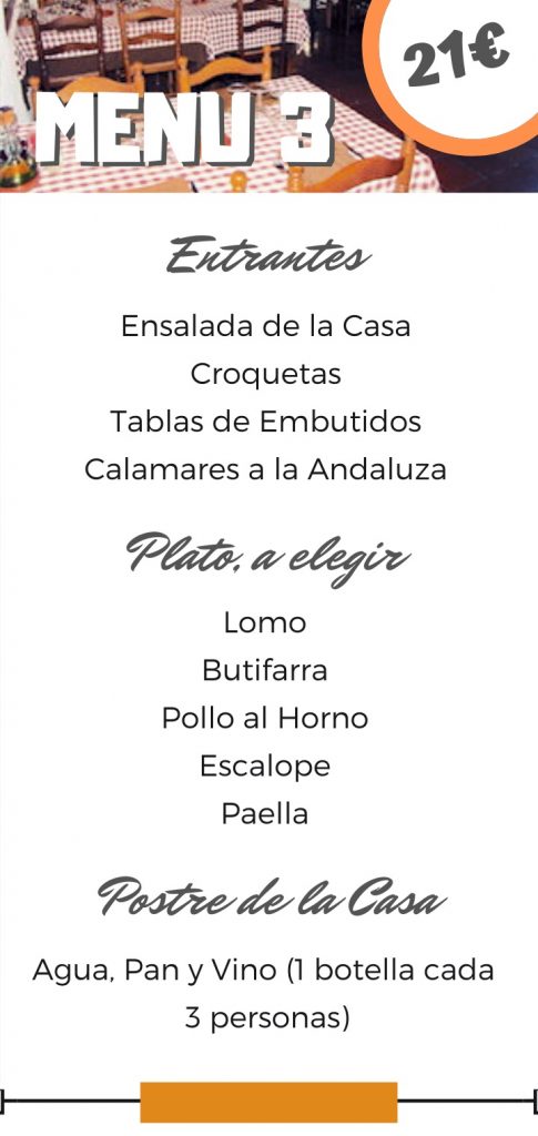 Menú para grupos en Restaurante Mas Vell